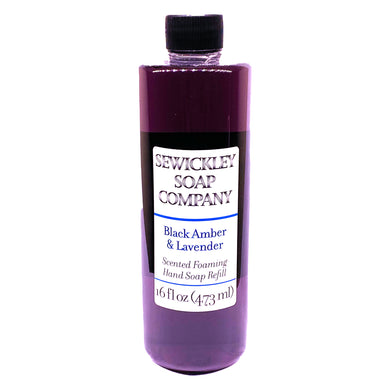 Black Amber & Lavender Scented Foaming Hand Soap - 16oz Refill