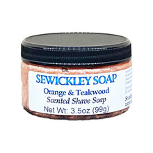 Load image into Gallery viewer, Orange &amp; Teakwood Scented Shaving Soap