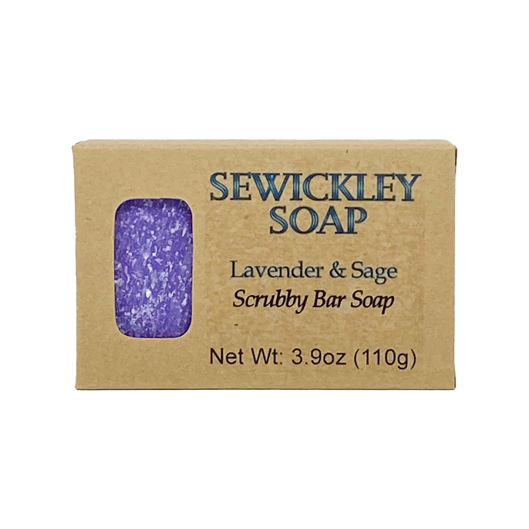 Lavender & Sage Scented Scrubby Bar Soap