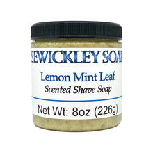 Load image into Gallery viewer, Lemon Mint Leaf Scented Shaving Soap