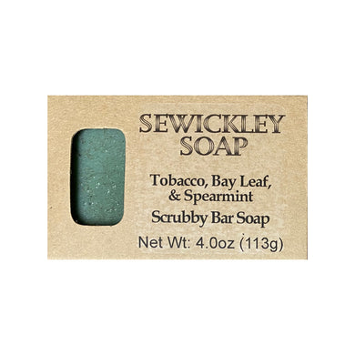 Tobacco, Bay Leaf, & Spearmint Scented Scrubby Bar Soap